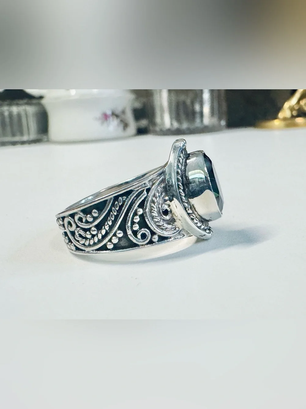 Stunning Handmade Sterling Silver Mystic Fire Topaz Ring (8)